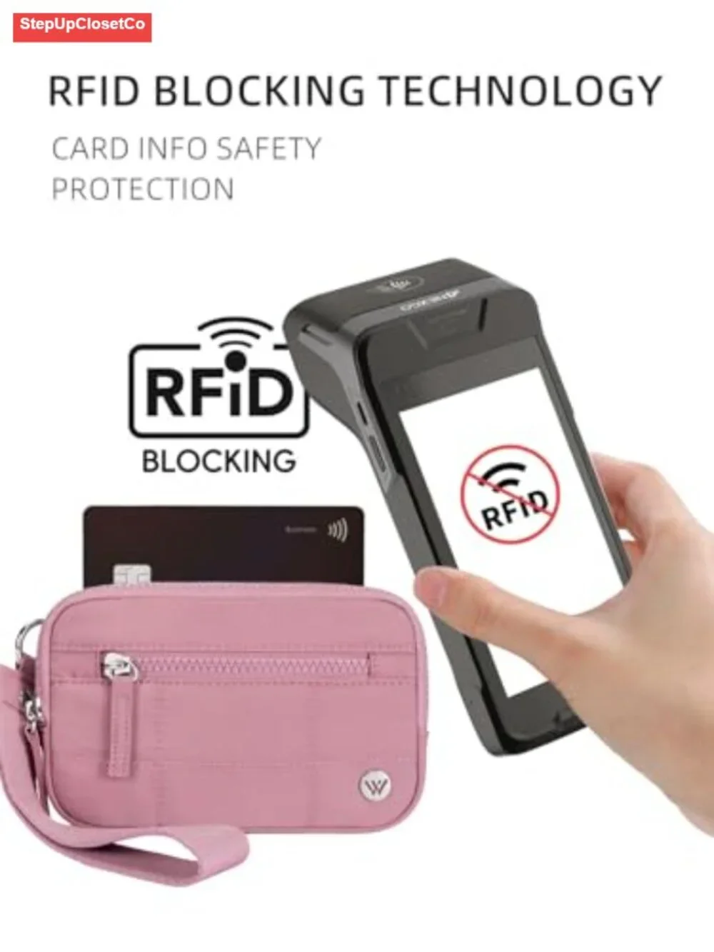 Wristlet Wallet for Women RFID Blocking Quilted Nylon Card Holder Purse Travel
